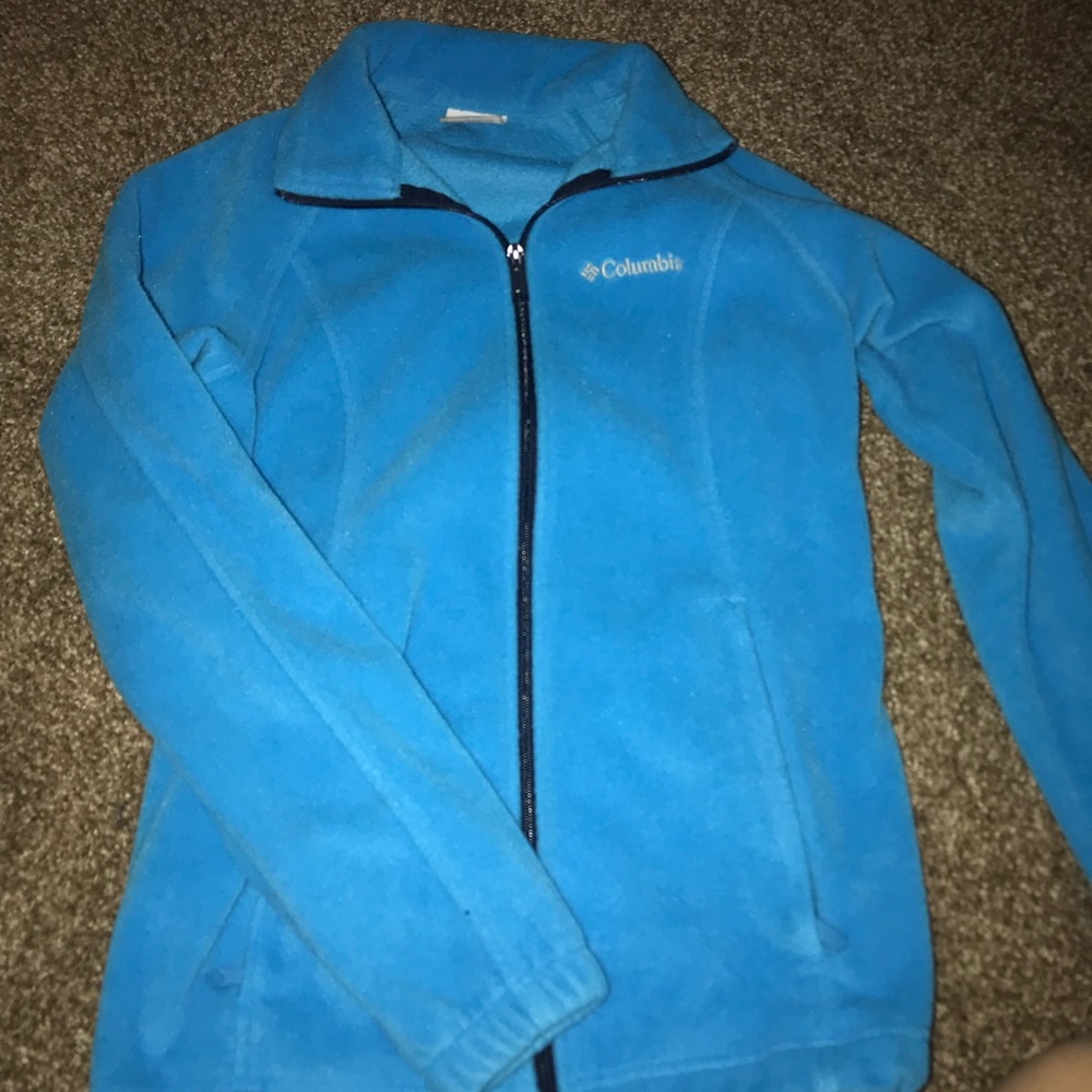 like new blue full zip columbia